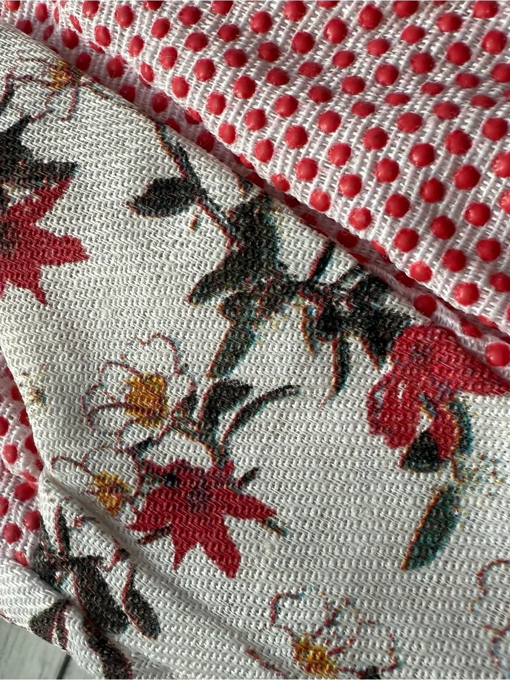 Floral 'Plant Mom' Gardening Gloves in White and Red